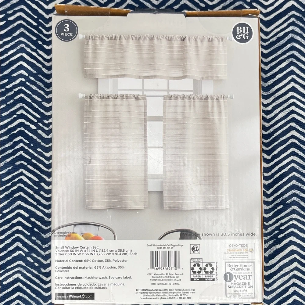 Better Homes And Gardens Beige and White Curtain Set